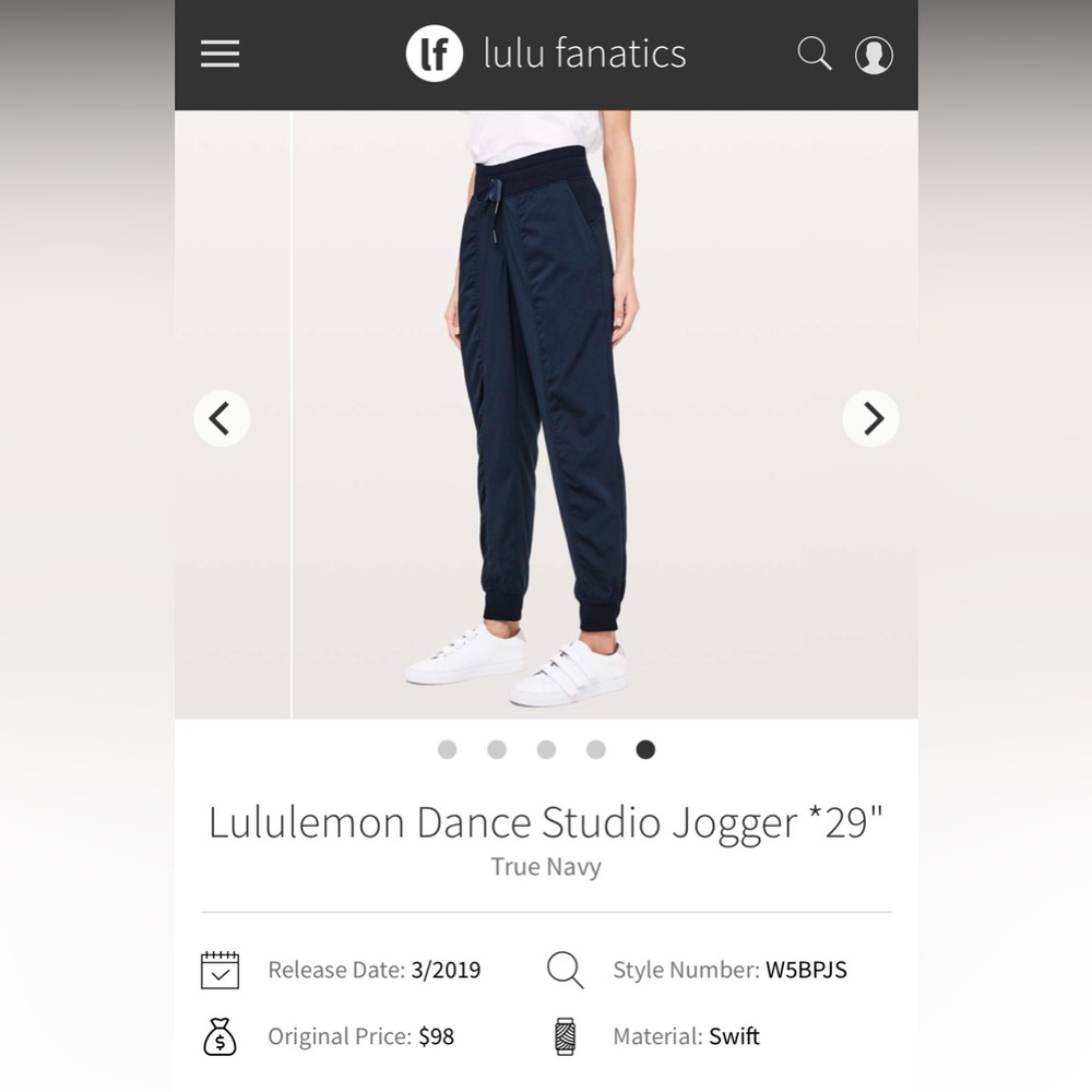 Lululemon Dance Studio Joggers, True Navy |‎ Women’s 6